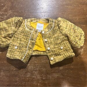 Janie and Jack Yellow Blazer with Textured Tweed